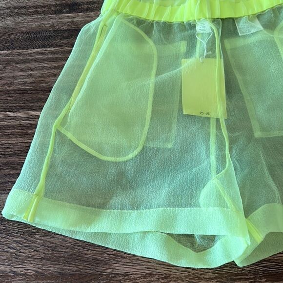 Justine Skye x H&M collaboration xs NWT neon sheer mesh shorts - Picture 3 of 11